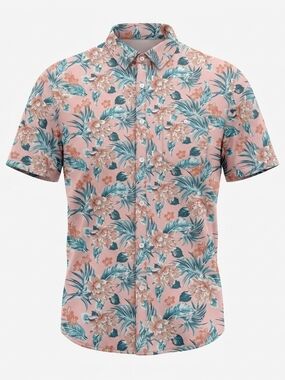 Paper Denim & Cloth Pink Floral Tropical Short-Sleeve Button-Up Shirt